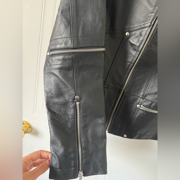 NEW Oscar Leopold Vintage Leather Jacket with Zipper Detailing Size M - Picture 7 of 9
